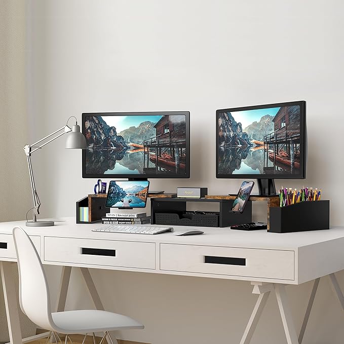 Simple Houseware Desk Dual Monitor Stand Riser - Image 5
