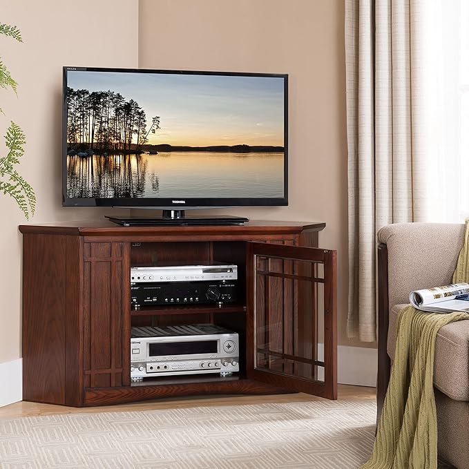 Leick Home 82285 Mission Corner TV Stand Made from Solid Wood, One Door and - Image 5