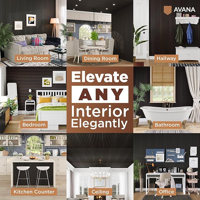 Avana Acoustic Wood Wall Panels – 94.4 X 12.6 Inch Smoke Oak Acoustic Panels 4 - Image 3