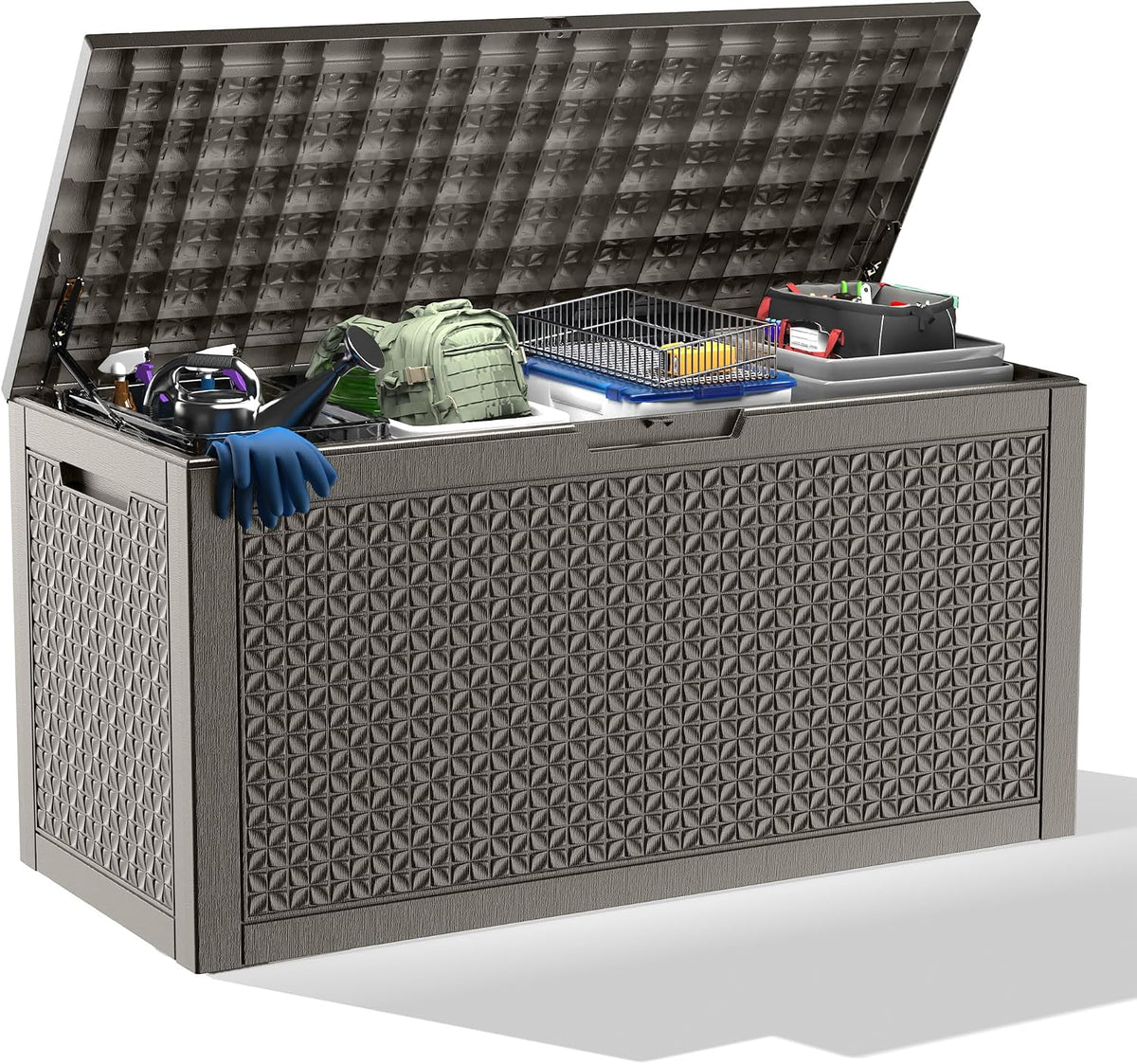 new 121 gallon outdoor storage box, resin deck, main product view