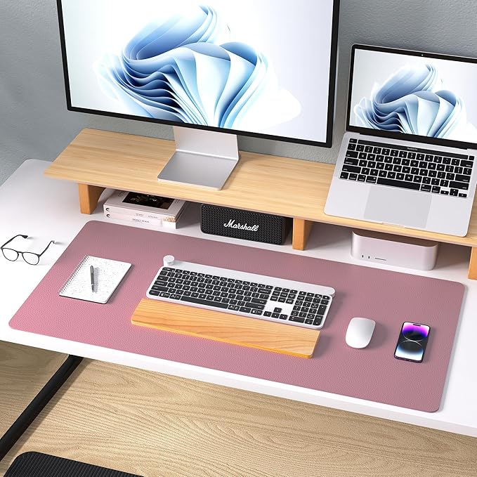 Aothia Leather Desk Pad Protector, Mouse Pad, Office Desk Mat, Non-Slip PU - Image 9
