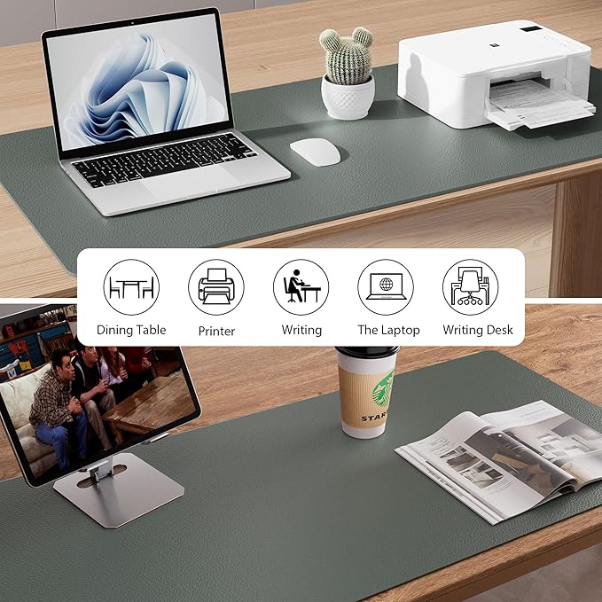 Aothia Leather Desk Pad Protector, Large Mouse Pad, Office Desk Mat, Non-Slip - Image 5