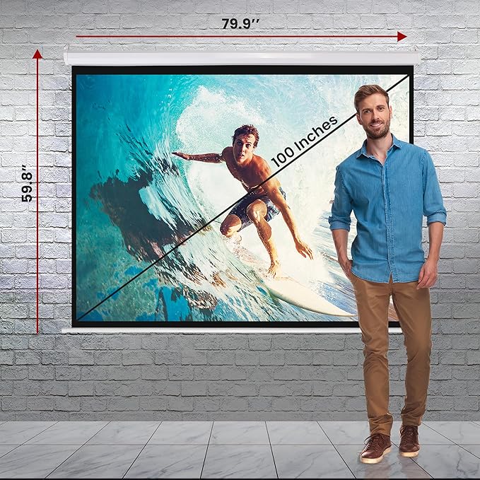 Pyle Manual Pull Down Projector Screen - Image 3