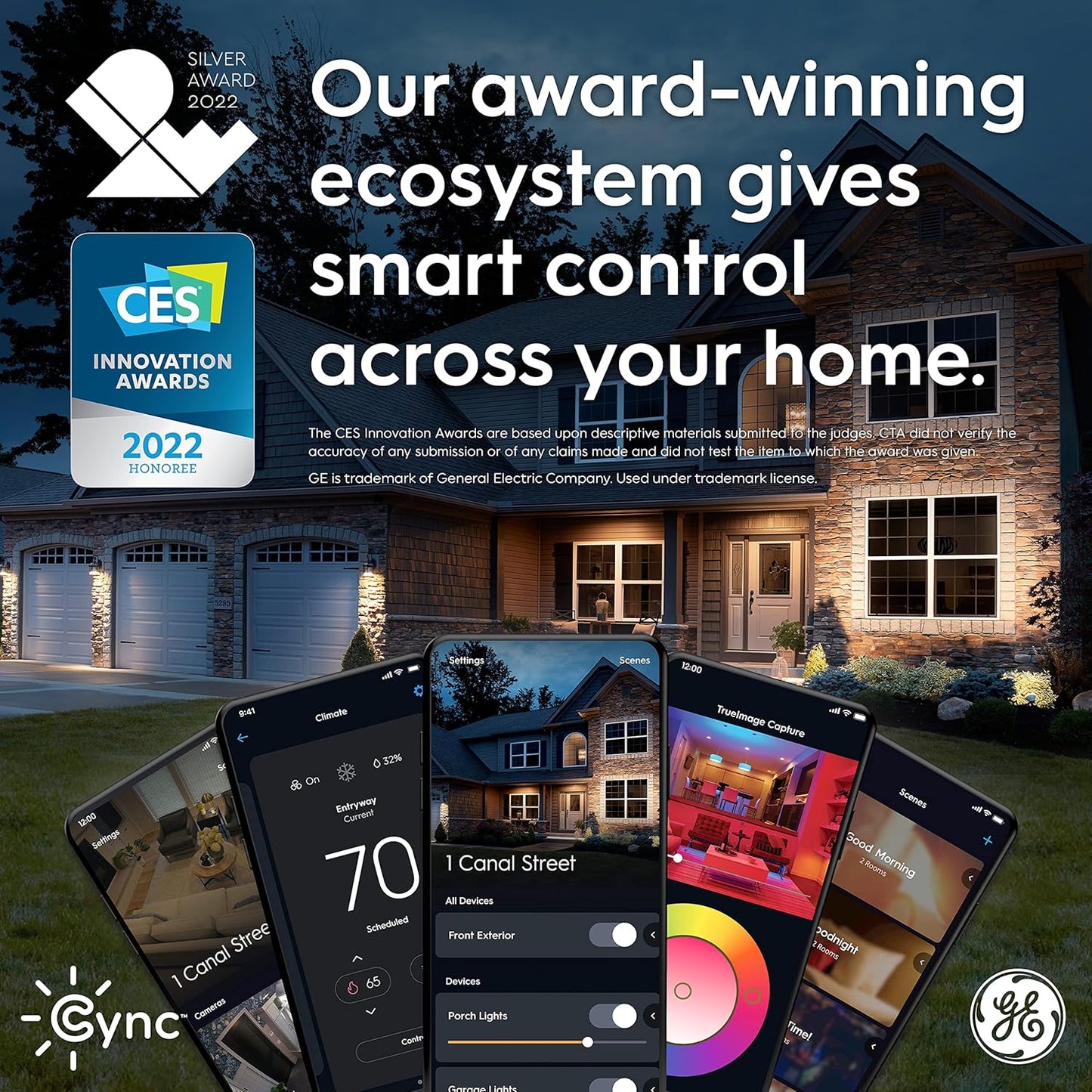 GE Cync Reveal HD+ Smart Undercabinet Light Fixture, Color Changing Undercab Light, Smart Wi-Fi Kitchen Light, Works with Alexa and Google Home, 18-in Bar, 93131251