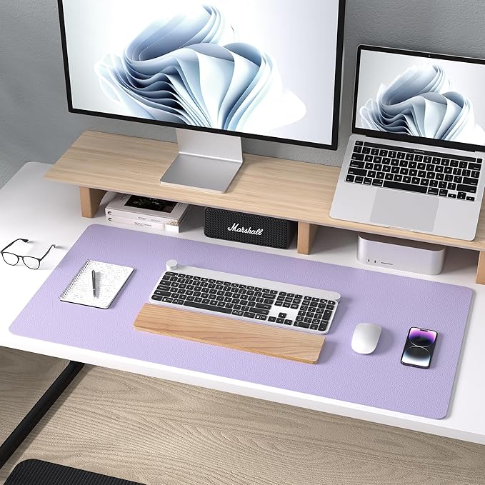 Aothia Leather Desk Pad Protector, Mouse Pad, Office Desk Mat, Non-Slip PU - Image 8