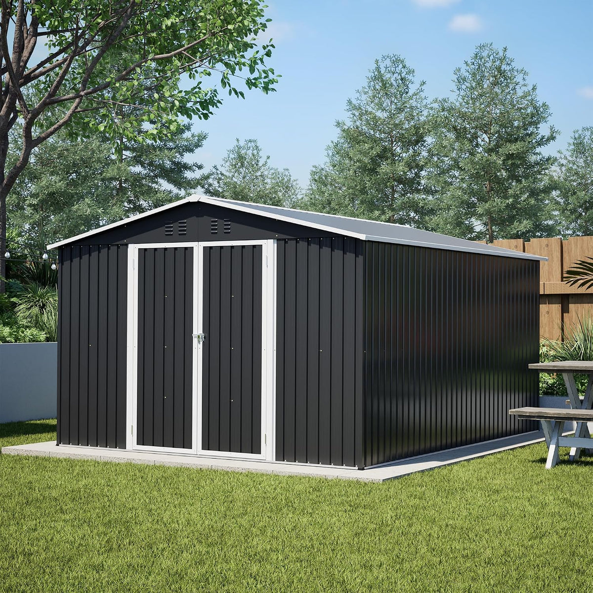 yopto 10x12 ft outdoor storage shed,metal shed w/updated, main product view
