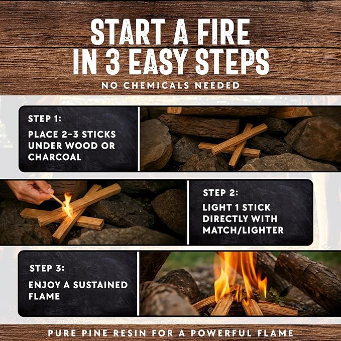 40lb Fatwood Fire Starter Sticks | 100% Natural Fire Starters - Image 6
