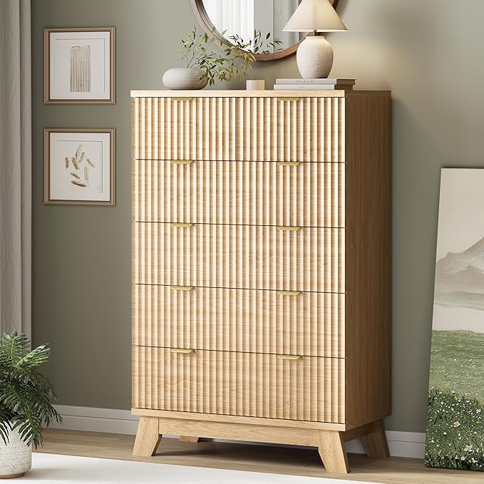 Fluted Dresser for Bedroom by Xixini