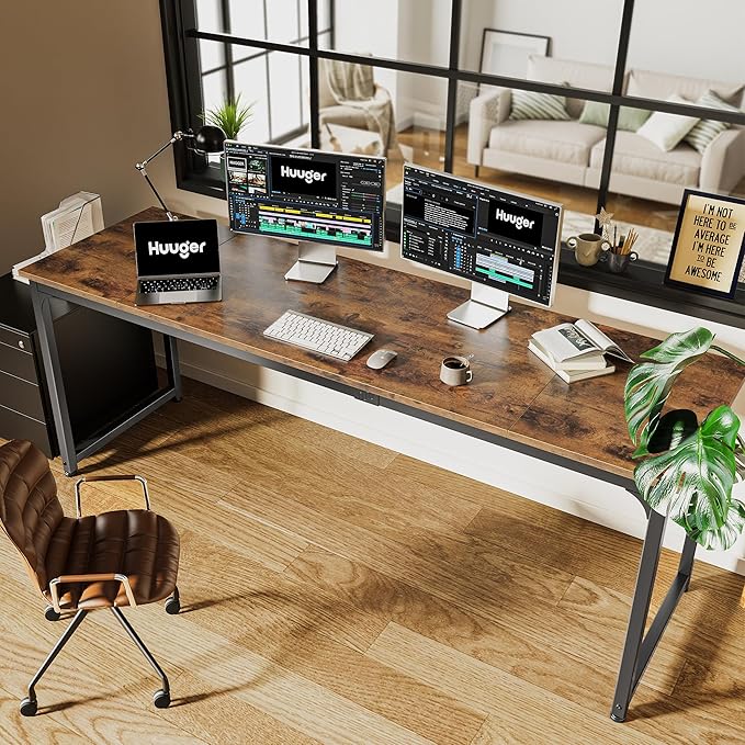 Huuger Computer Desk, 80 Inch Office Desk, Gaming Desk - Image 6