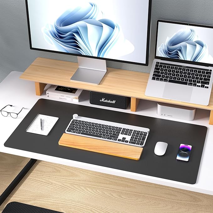 Aothia Leather Desk Pad Protector, Mouse Pad, Office Desk Mat, Non-Slip PU - Image 9