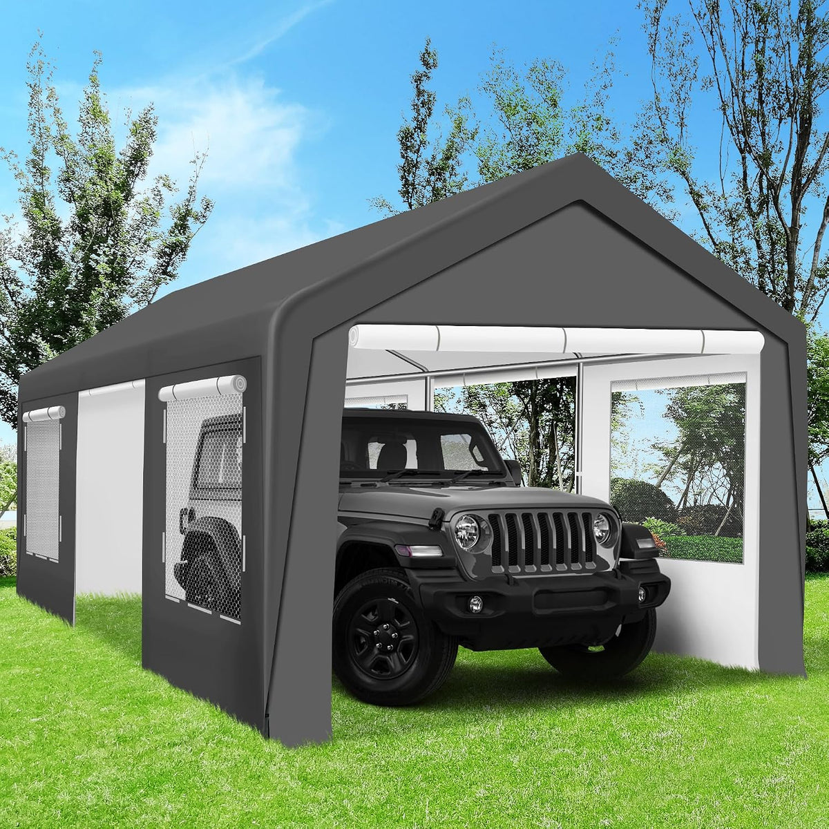 carport 12x20 ft heavy duty carport canopy, portable, main product view