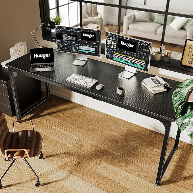 Huuger Computer Desk, 70 Inch Office Desk, Gaming Desk - Image 6