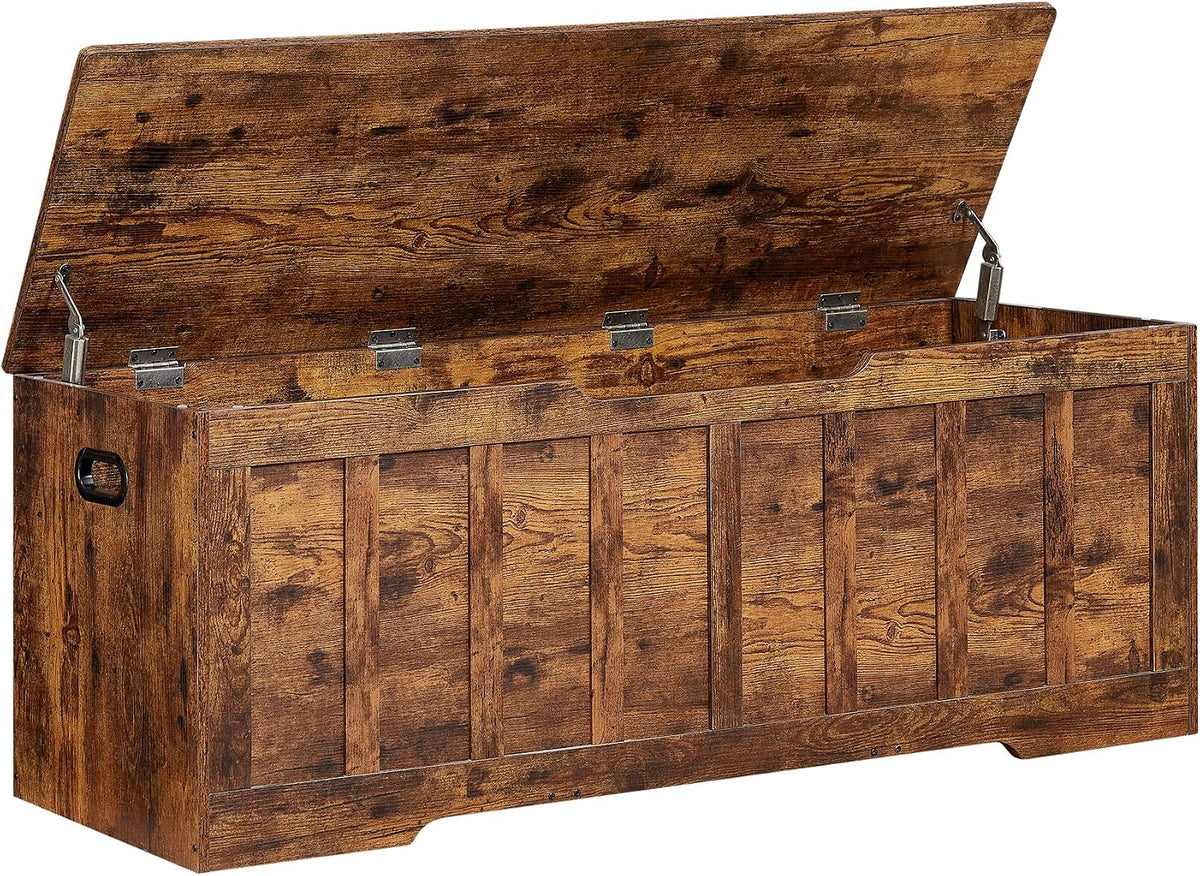 vankiley 51.2" storage chest extra large,wooden storage bench(rustic, main product view