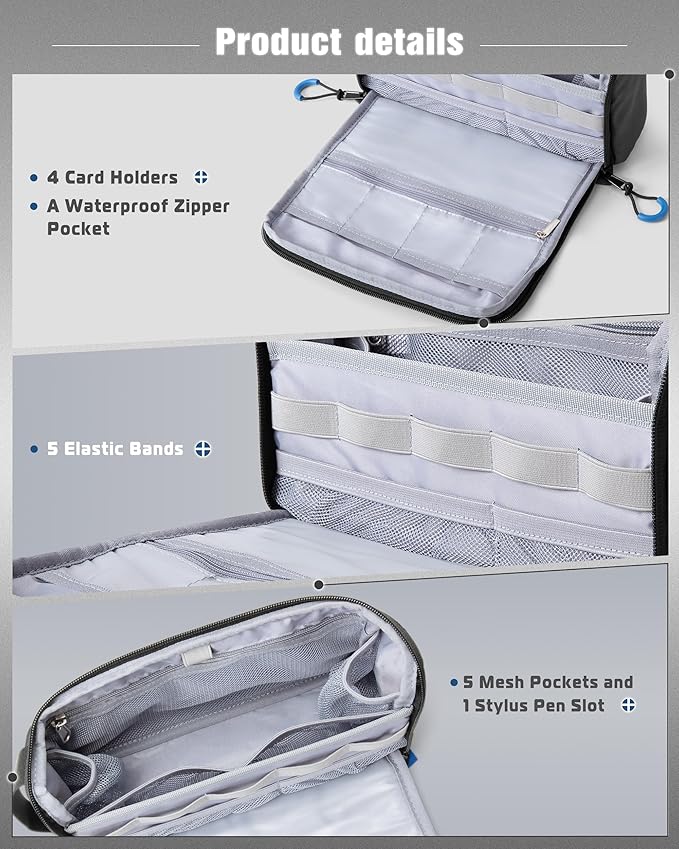 Electronics Organizer Travel Case, Water Resistant Tech Bag Charger Pouch - Image 3