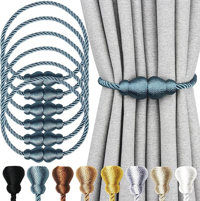 Nieffeiy Magnetic Curtain Tiebacks Outdoor Curtain Tie Backs Rope Decorative by CurtianTiebacks