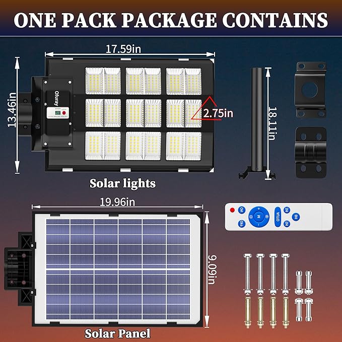 Ofuray Of-3600W Solar Street Lights Outdoor, 218000LM Solar Security Flood - Image 6