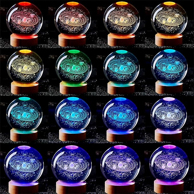 Conalisk 3D Solar System Crystal Ball Lamp, 3.15 Inch K9 Crystal Ball Night - Image 2