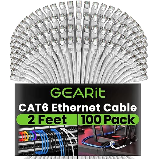 GEARit Cat 6 Ethernet Cable Cat6 Network Patch, Snagless Cord, Internet by GEARit