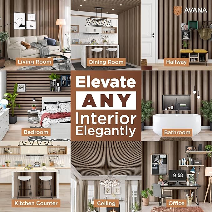 Avana Modern Acoustic Wood Wall Panels – 94.4 X 12.6 Inch Smoke Walnut Acoustic - Image 3