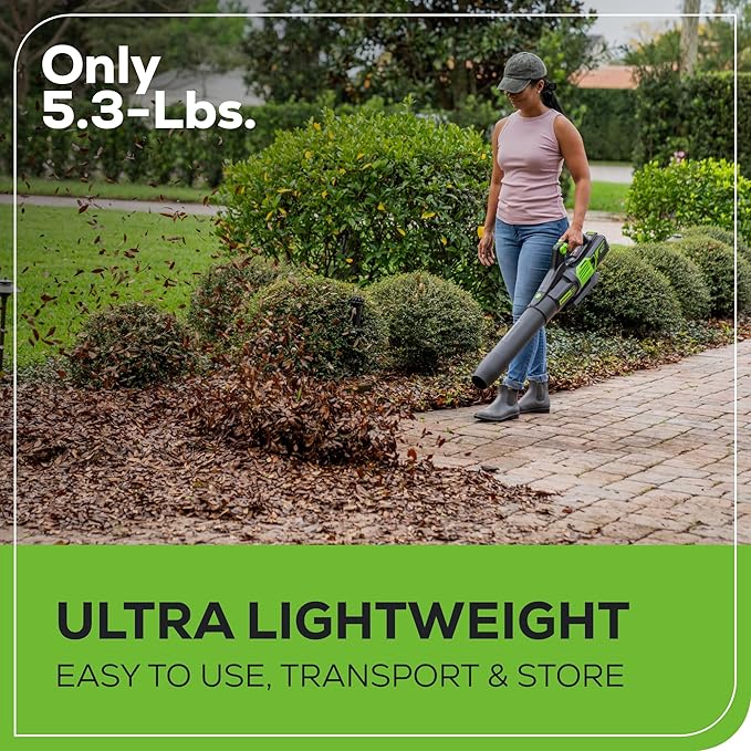 Greenworks 60V 700 CFM Brushless Leaf Blower, 5.0 Ah Battery and Rapid Charger - Image 9