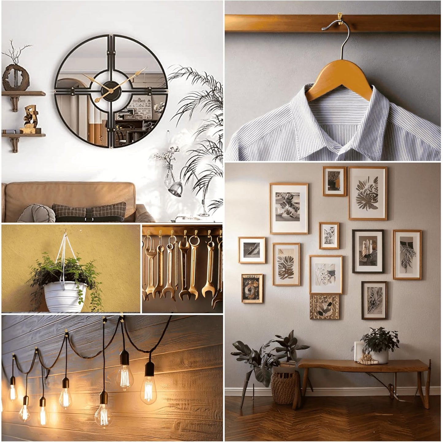 184 Pieces Picture Hanging Kit with Assorted Picture Hangers and Picture Hanging Hooks, Includes Nails for Hanging Pictures, Wall Hooks for Hanging and Wall Hangers for Drywall & Wooden Walls (Silver)