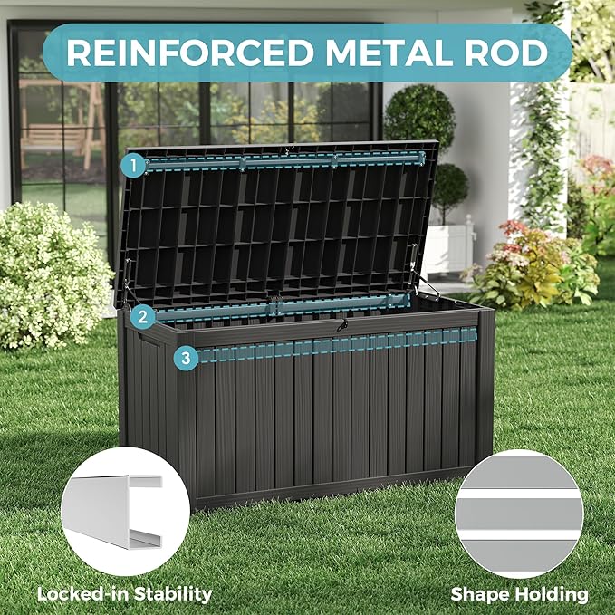 NUNU LAB 180 Gallon Outdoor Storage Box Waterproof, Outside Package Delivery - Image 6