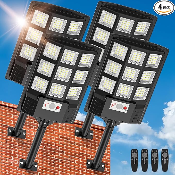 Solar Lights Outdoor, IP66 Waterproof Solar Street Lights Outdoor, 6500K LED by Vipzon