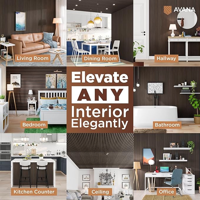Avana Modern Acoustic Wood Wall Panels – 94.4x12.6 Inch Dark Walnut Acoustic - Image 3