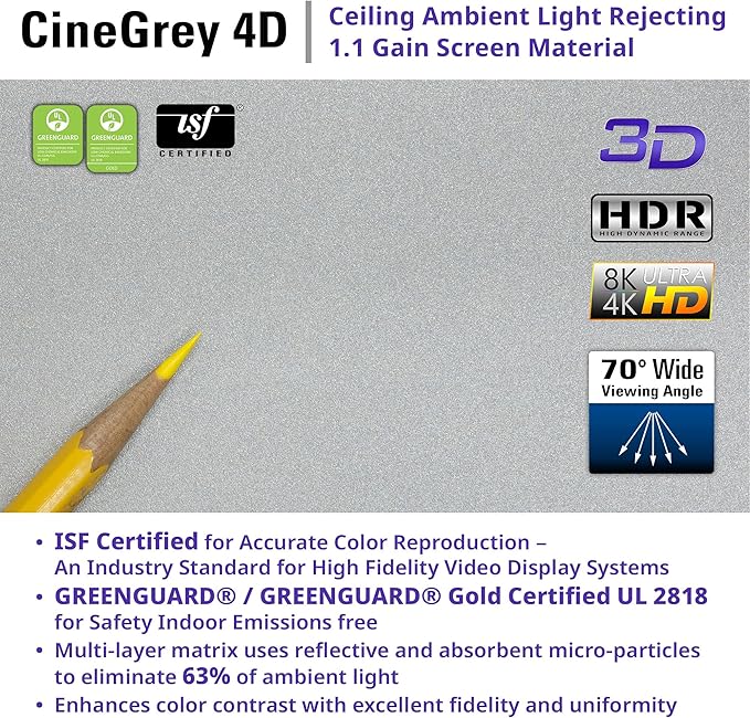 Elite Screens ezCinema Tab-Tension CineGrey 4D, 116-inch 16:9, Manual Floor - Image 8