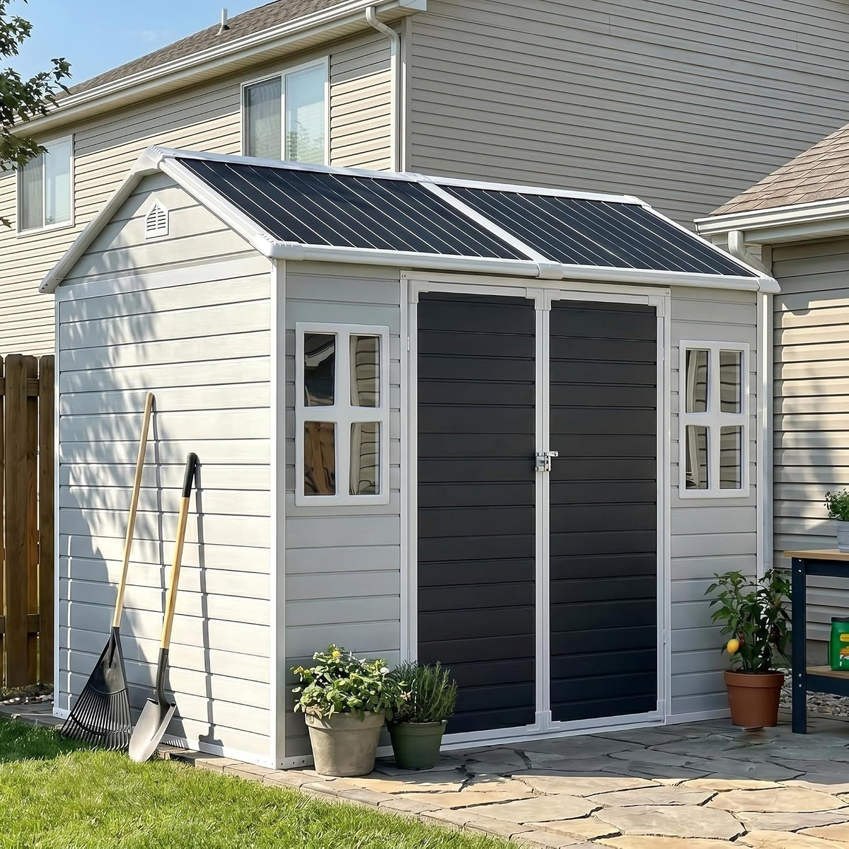 restland 8x6 ft resin storage shed with floor, main product view