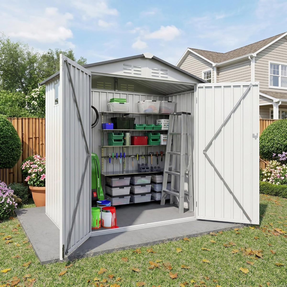 6x3.6 ft outdoor storage shed, metal tool shed, main product view