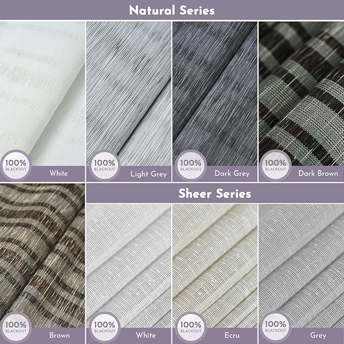 Graywind Custom Natural Roman Shades Blinds Plain Fold - Image 3