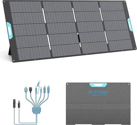 400W Portable Solar Panel for Power Station, 23.5% High Efficiency ETFE by E-POWO