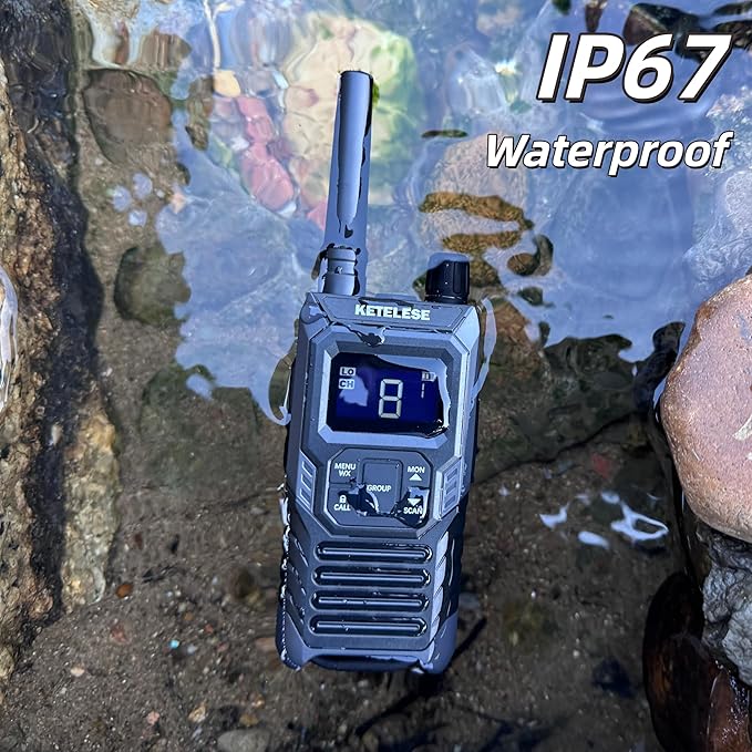Ketelese T4 Walkie Talkies Long Range, IP67 Waterproof Dustproof Two Way Radio - Image 2