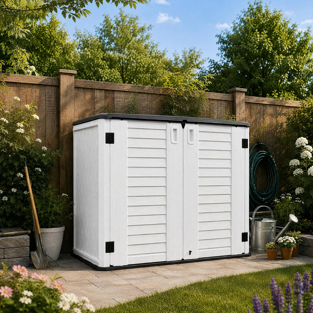 addok outdoor storage cabinet, 35 cu.ft horizontal resin, main product view