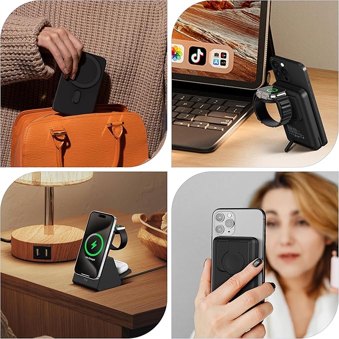 Smtcsl 3-in-1 Wireless Charging Station: Portable 10000mAh Power Bank Charger - Image 7
