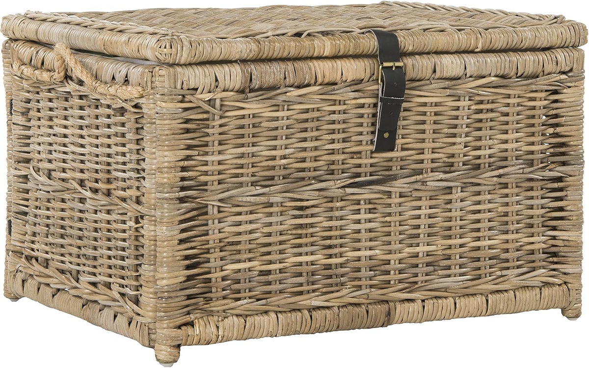 happimess caden collapsible wicker storage trunk chest 30", main product view