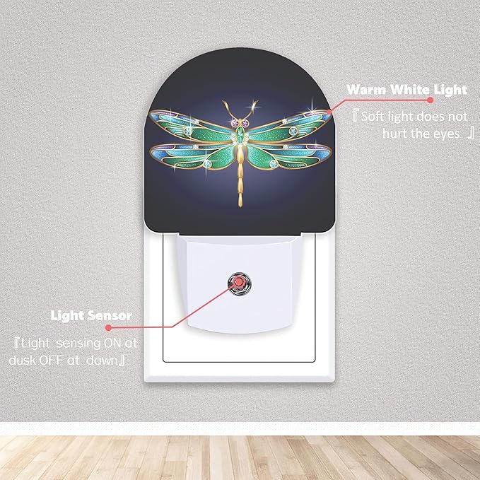 Axxitude Green Dragonfly Night Lights Plug into Wall - Image 2