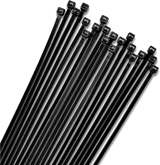 Bolt Dropper 12" Black Zip Cable Ties (100 Set), 120lbs Tensile Strength - Heavy Duty, Self-Locking Durable Plastic Cable Wire Ties for Indoor and Outdoor by Bolt Dropper (Black) (Pack of 5)