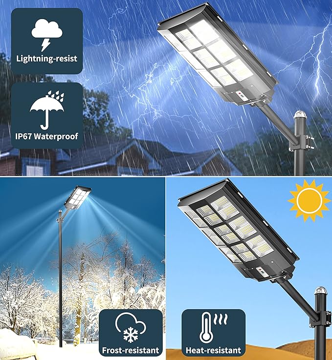 Gefolly SL-3600W Solar Street Lights Outdoor, 360000LM Commercial Parking Lot - Image 7