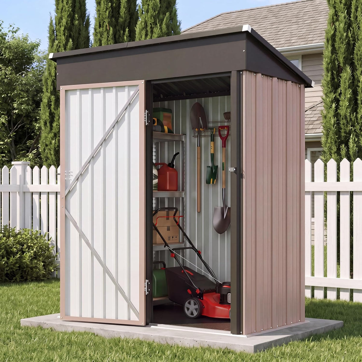aoxun 5x3 ft outdoor storage shed with sloping, main product view