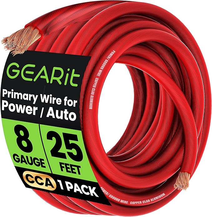 GEARit 8 Gauge Wire Copper Clad Aluminum CCA by GEARit