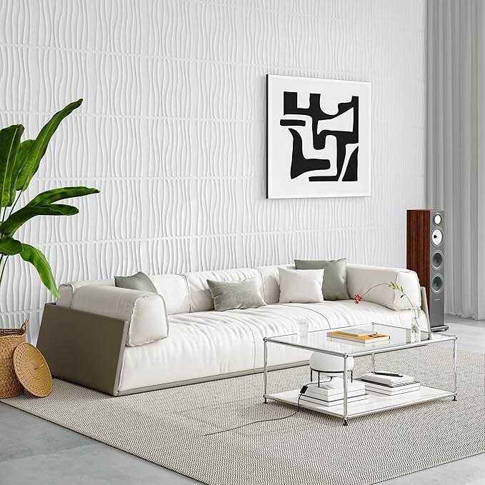 Art3d 12 Pack 3D Wave Design Wall panels 19.7"x19.7" PVC Panel - Image 6