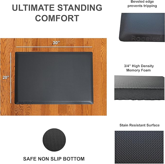 Rocelco 46" Height Adjustable Corner Standing Desk Converter - Image 5