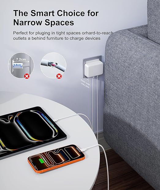 Fast Charger Block, GaN 6 Port USB C Charging Station Hub Cube, 100W Multiport - Image 4
