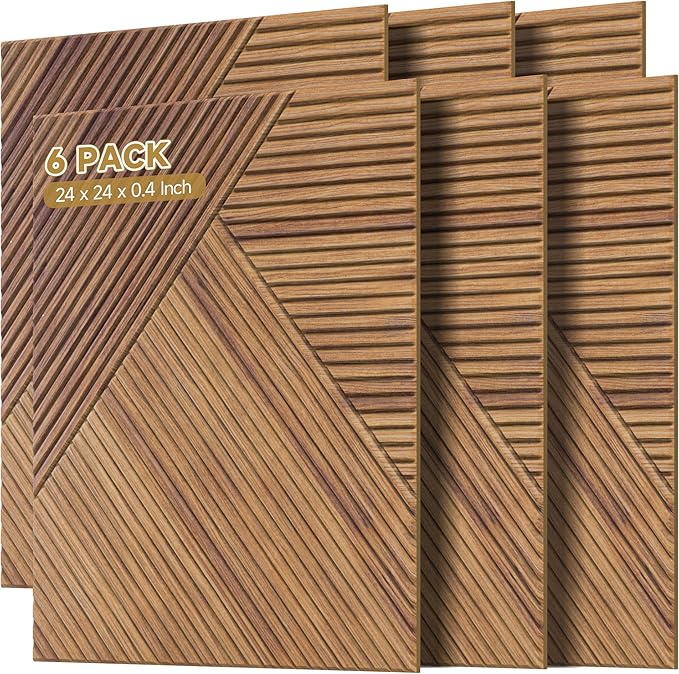 Autorific Acoustic Wall Panels, 6 Pack Total Size 72 x 48 Inches, Self-Adhesive by AUTORIFIC