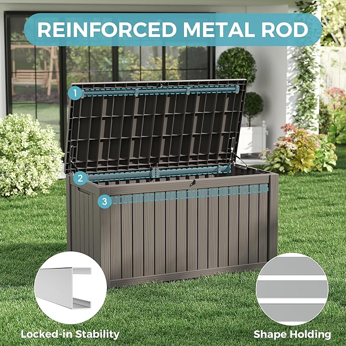 NUNU LAB 180 Gallon Outdoor Storage Box Waterproof, Outside Package Delivery - Image 3