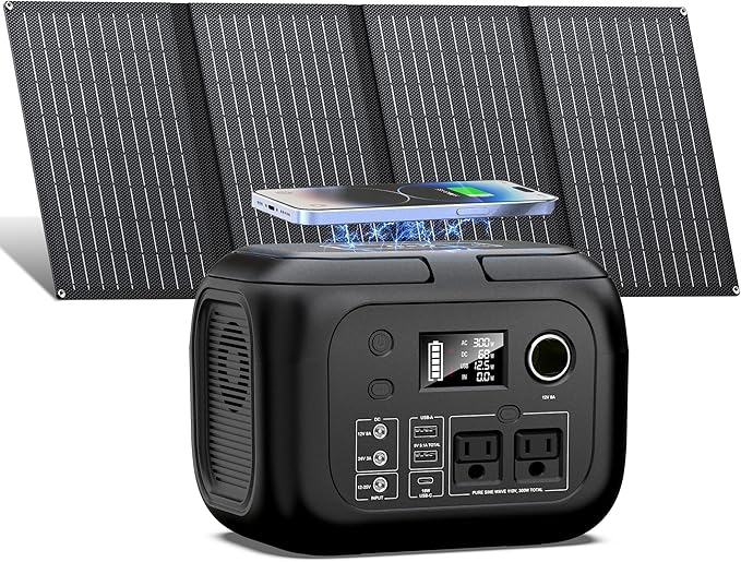 Solar Powered Generator 300W Peak/70400mAh, 260Wh Portable Power Station by SinKeu