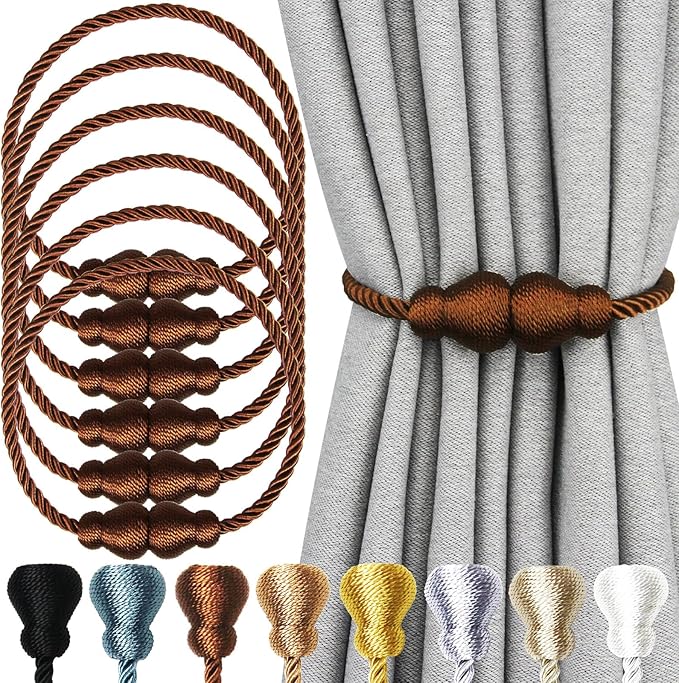 Nieffeiy Magnetic Curtain Tiebacks Outdoor Curtain Tie Backs Rope Decorative by CurtianTiebacks