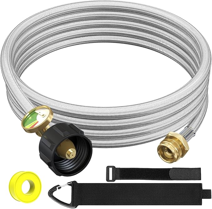 NQN 12FT Stainless Braided Propane Adapter Hose by NQN